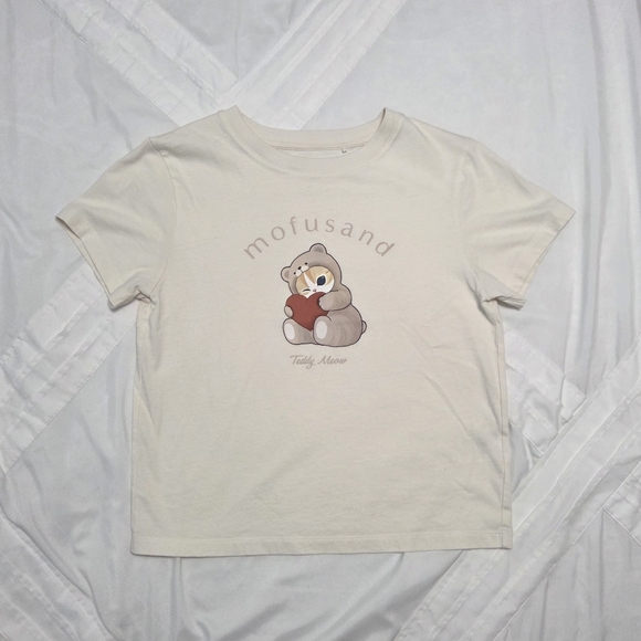 Uniqlo Tops - Uniqlo Mofusand Teddy Meow 100% Cotton T-shirt